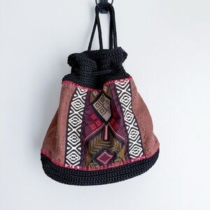 The Sak knitted embroidered southwestern drawstring backpack